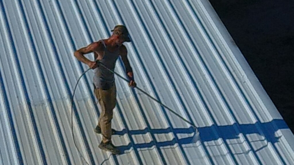 Silicone roof coating